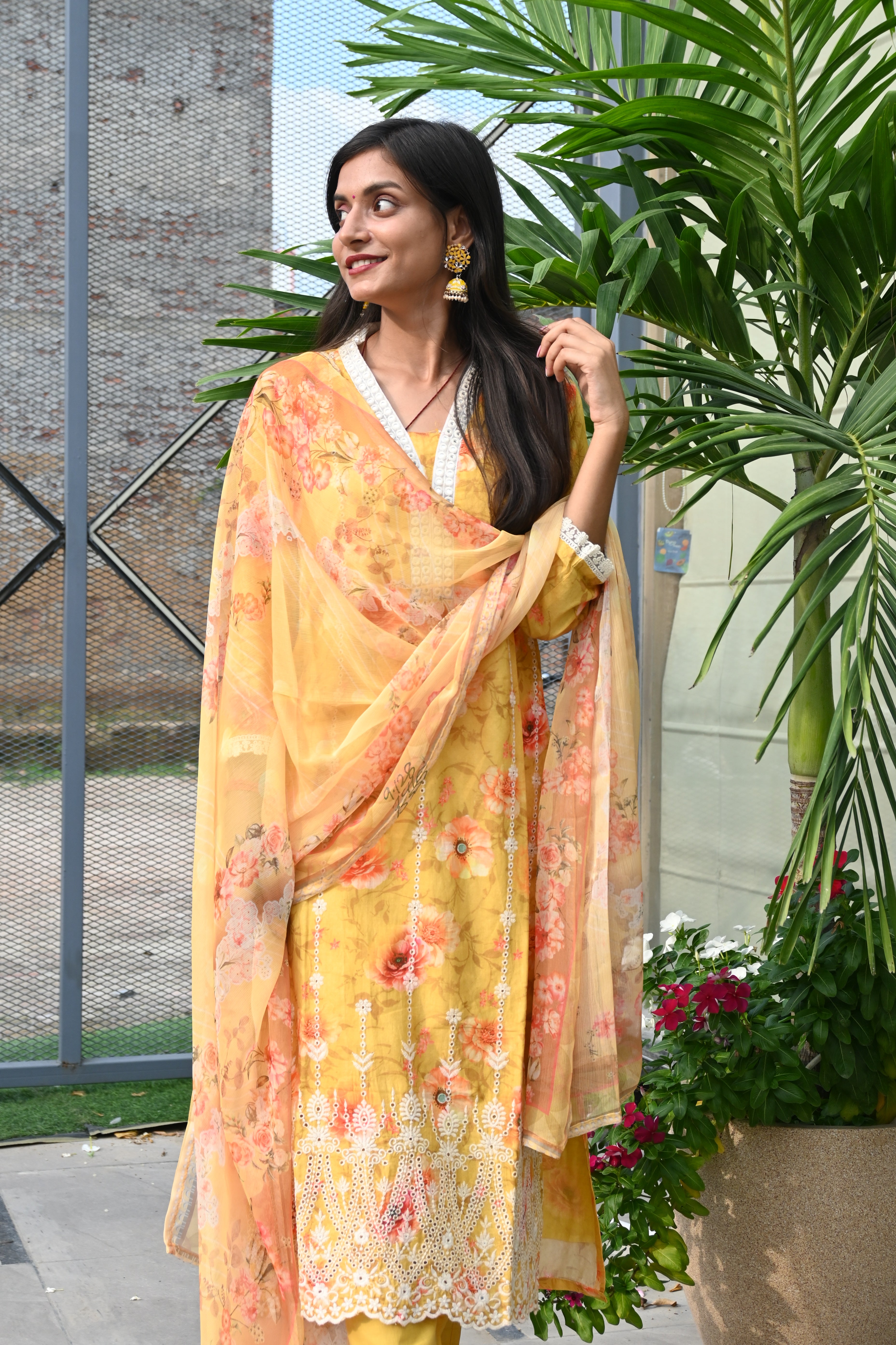 Sunlit Bloom Embroidered Suit Set