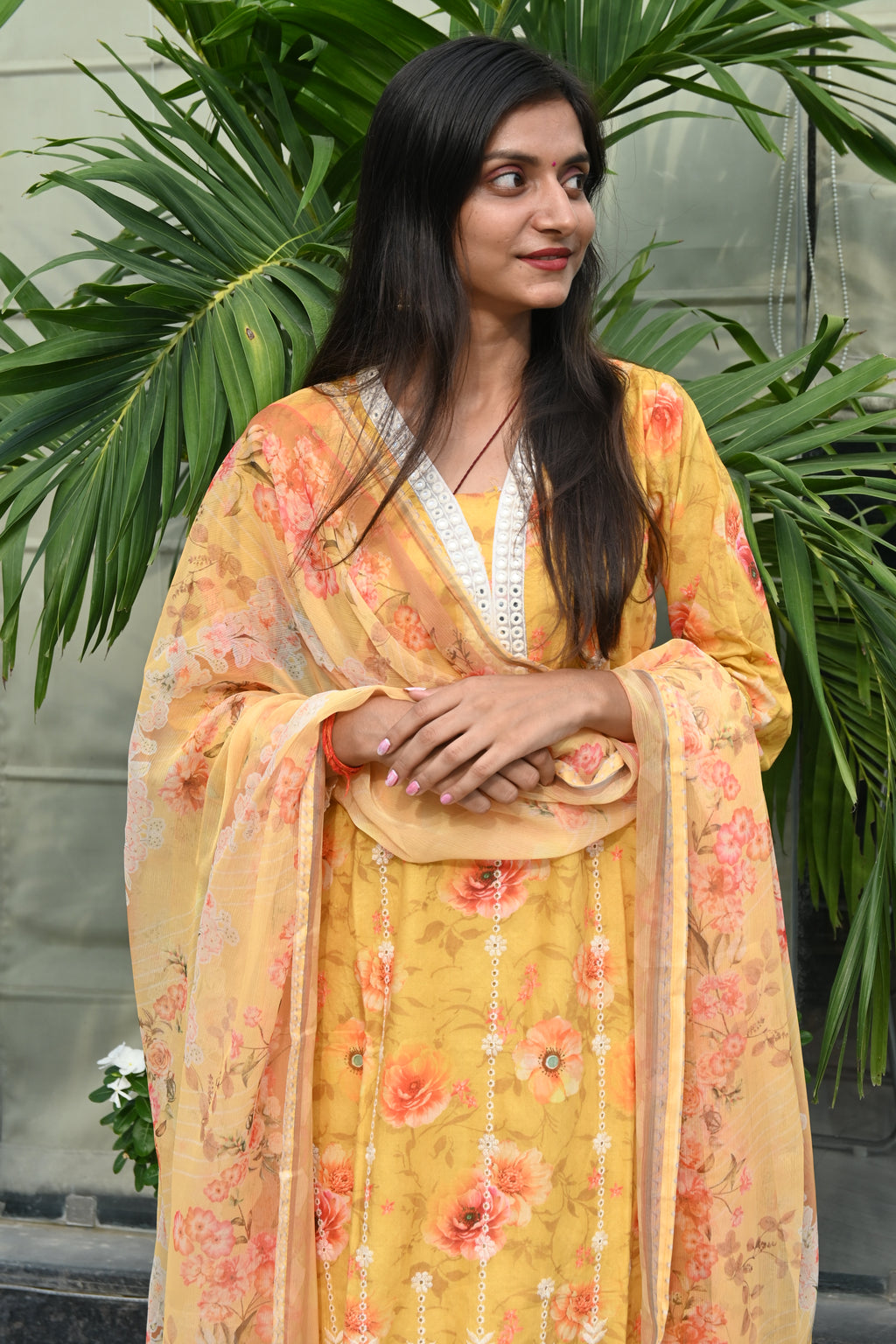 Sunlit Bloom Embroidered Suit Set