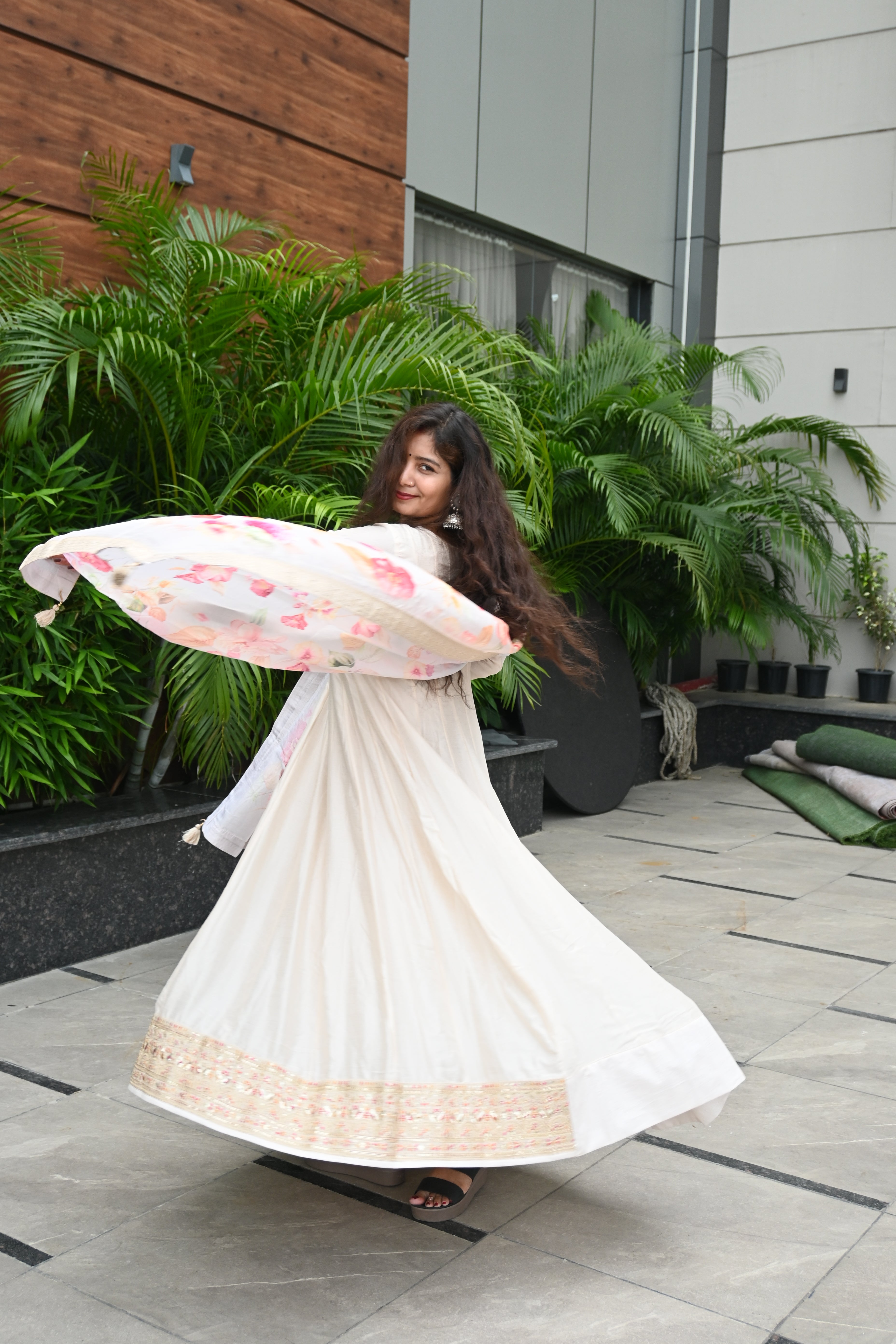 Ivory Elegance Floral Suit Set