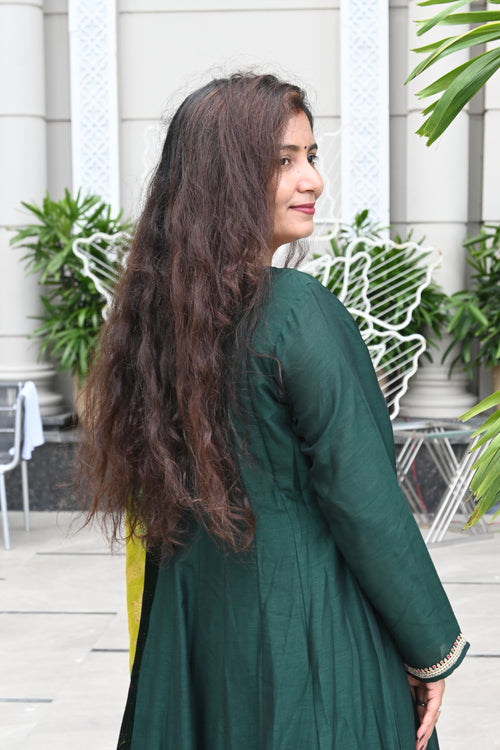Emerald Elegance Anarkali Suit Set