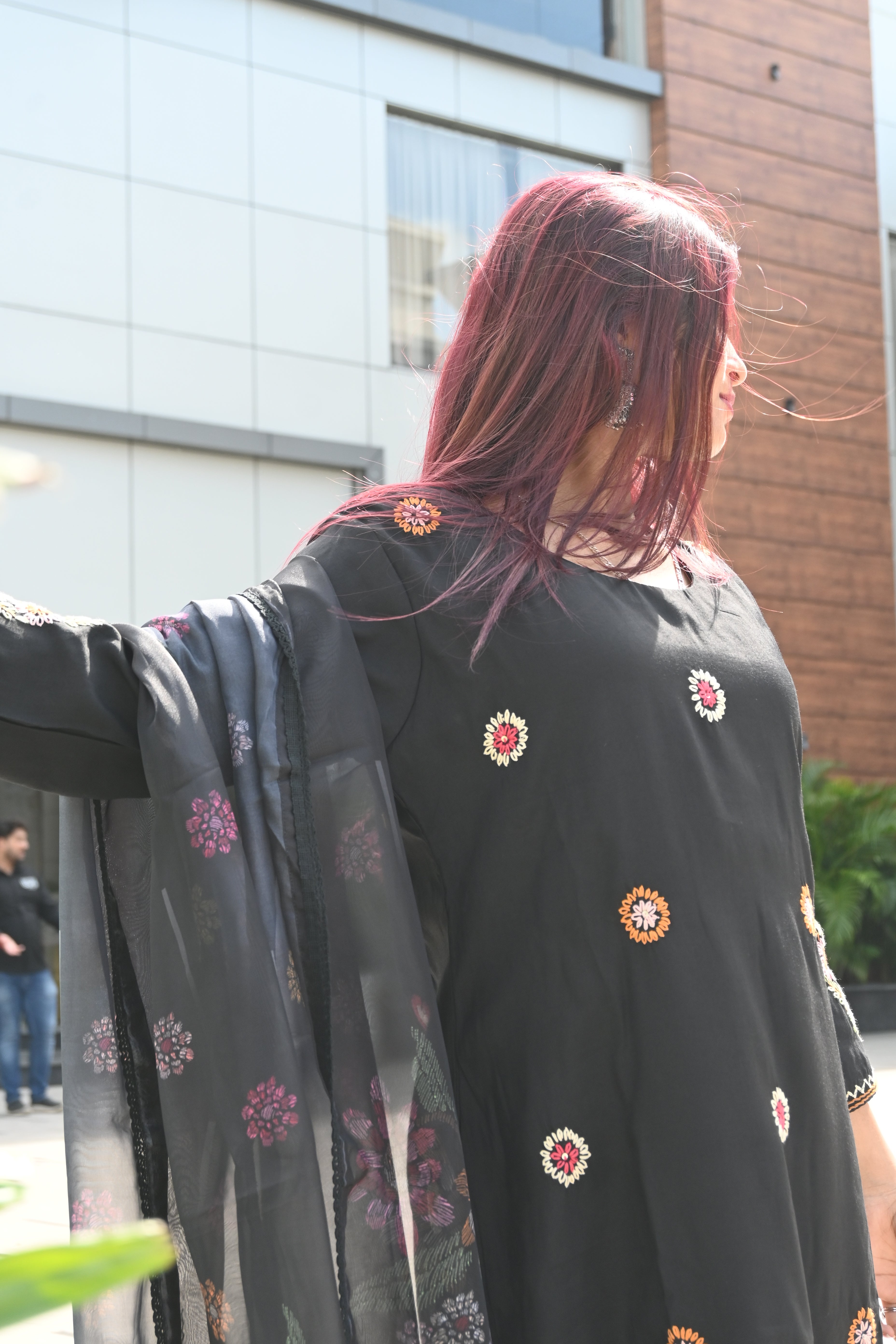 Noir Bloom Embroidered Kurta Set