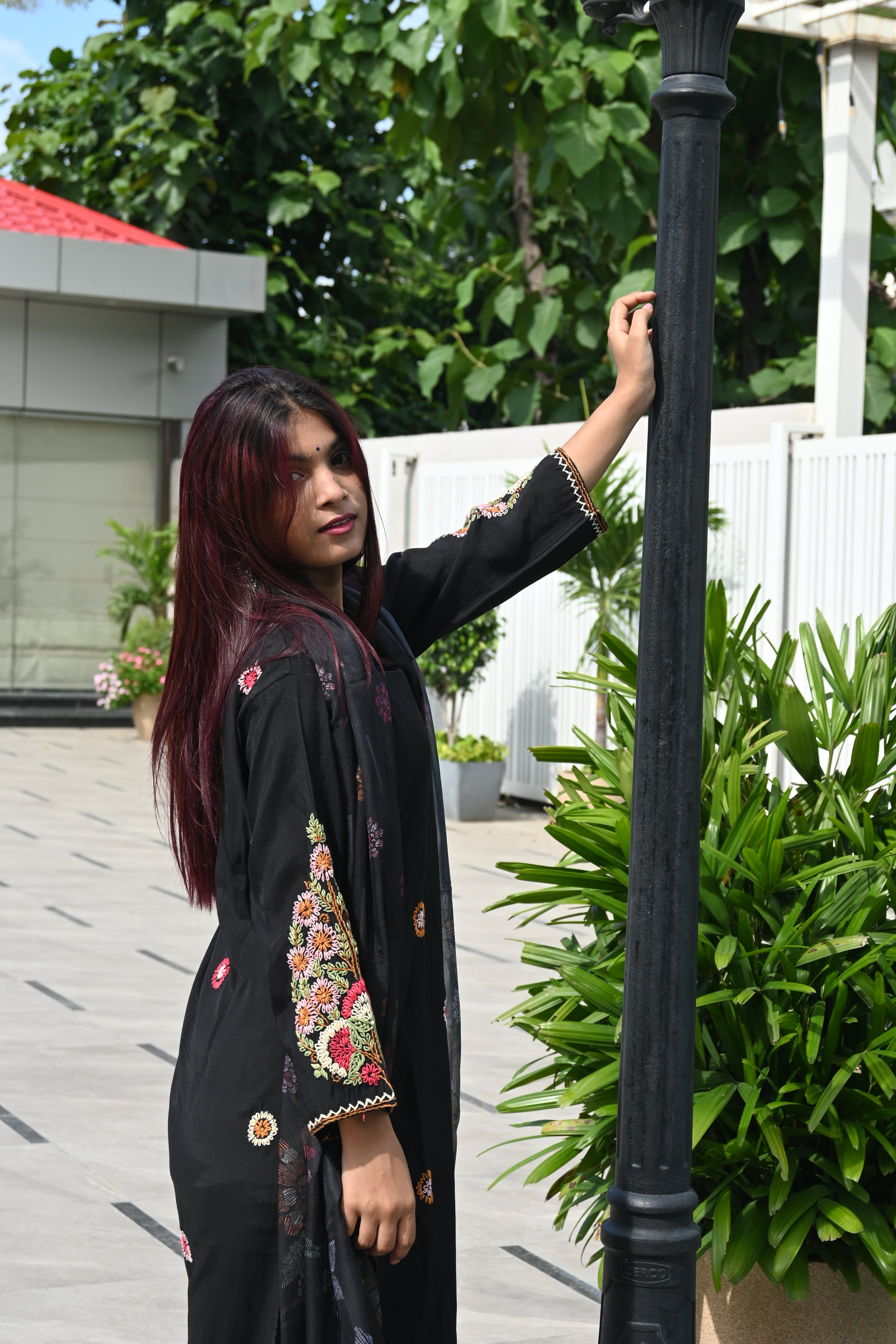 Noir Bloom Embroidered Kurta Set